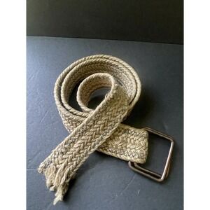Raffia Braided Unisex Beige Woven Stitched Unisex Adjustable Travel Resort Belt